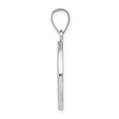 14k White Gold Polished/Satin St Christopher Medal Hollow Pendant - 3