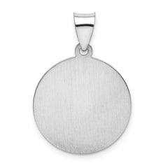 14k White Gold Polished/Satin St Christopher Medal Hollow Pendant - 3