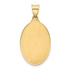 14k Polished and Satin St Christopher Medal Hollow Pendant