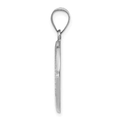 14k White Gold Polished/Satin St Christopher Medal Hollow Pendant - 4