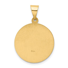 14k Polished and Satin St Edward Medal Hollow Pendant