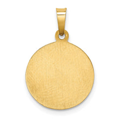 14k Polished and Satin St Francis of Assisi Medal Hollow Pendant - 2