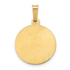 14k Polished and Satin St George Medal Hollow Pendant