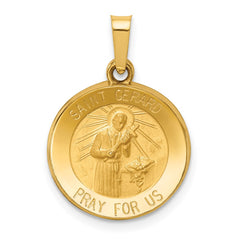 14k Polished and Satin St Gerard Medal Hollow Pendant - 2
