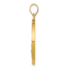 14k Polished and Satin St Joseph Medal Hollow Pendant - 6