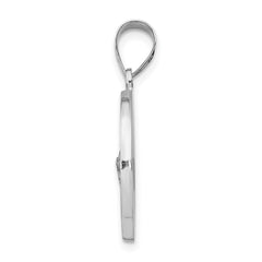 14K White Gold Polish/Satin St Jude Thaddeus Medal Hollow Pendant - 2