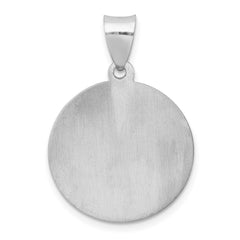 14K White Gold Polish/Satin St Jude Thaddeus Medal Hollow Pendant - 2
