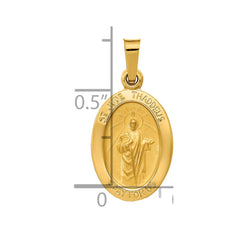 14k Polished and Satin St Jude Thaddeus Medal Hollow Pendant - 5