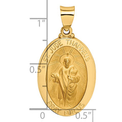 14k Polished and Satin St Jude Thaddeus Medal Hollow Pendant - 6