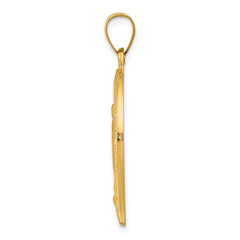 14k Polished and Satin Miraculous Medal Hollow Pendant - 5