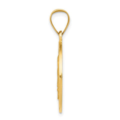 14k Polished and Satin Mother Teresa Medal Hollow Pendant