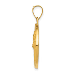 14k Polished and Satin St Patrick Medal Hollow Pendant - 3