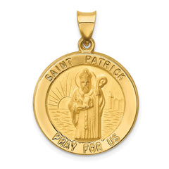 14k Polished and Satin St Patrick Medal Hollow Pendant - 3