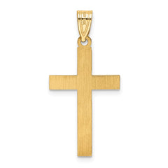 14k Etched Floral Cross Pendant - 2