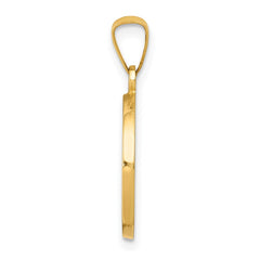 14k Polished/Satin First Holy Communion Medal Hollow Pendant