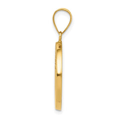 14k Polished/Satin First Holy Communion Medal Hollow Pendant - 2
