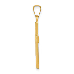 14k Brushed and Polished Latin Cross Pendant - 3