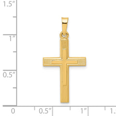 14k Brushed and Polished Latin Cross Pendant - 3