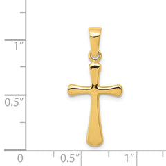14k Polished Cross Pendant - 40