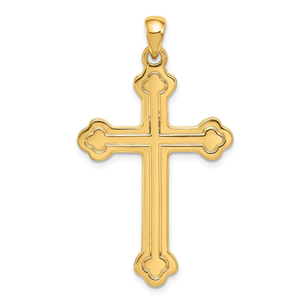 14k Budded Cross Pendant - 4
