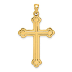 14k Budded Cross Pendant - 4