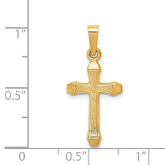 14k Textured and Polished Latin Cross Pendant - 2