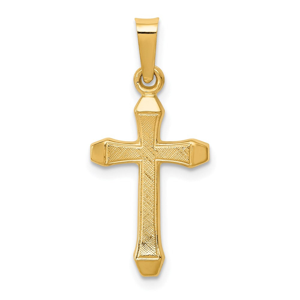14k Textured and Polished Latin Cross Pendant - 2