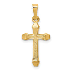 14k Textured and Polished Latin Cross Pendant - 2