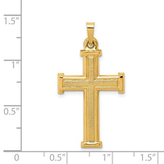 14k Brushed and Polished Latin Cross Pendant - 4