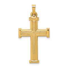 14k Brushed and Polished Latin Cross Pendant - 4