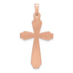 14K Rose Gold Textured And Polished Passion Cross Pendant