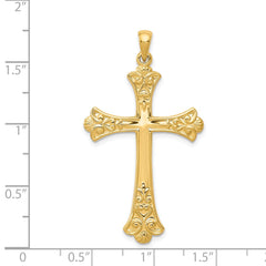14k Fleur De Lis Cross Pendant - 6