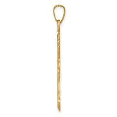 14k Polished Fleur De Lis Cross Pendant - 2