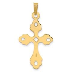 14k Polished Fleur De Lis Cross Pendant - 2