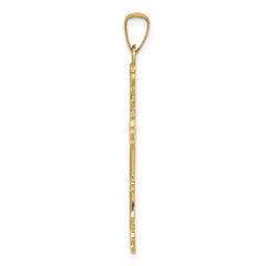 14k Polished Budded Cross Pendant - 2