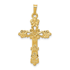 14k Polished Budded Cross Pendant - 2