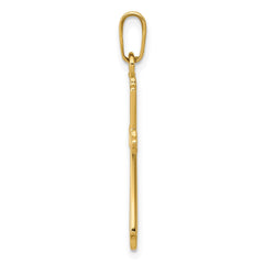 14k Polished Cross Pendant - 25