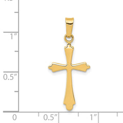 14k Polished Cross Pendant - 25