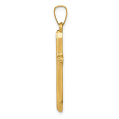 14k Textured and Polished Passion Cross Pendant - 2