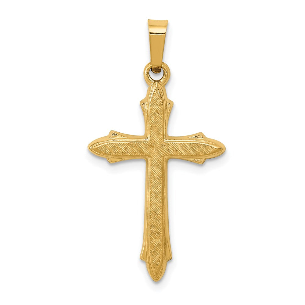 14k Textured and Polished Passion Cross Pendant - 2