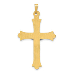 14k Two-Tone Textured and Polished INRI Crucifix Pendant