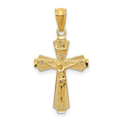 14k Gold Polished Small Passion Crucifix Pendant