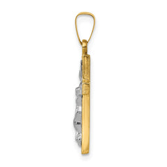 14K w/Rhodium Polished Inri Crucifix Pendant - 2