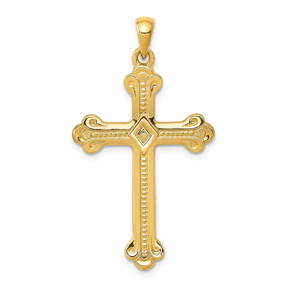 14k Budded Cross Pendant - 5