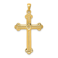 14k Budded Cross Pendant - 5