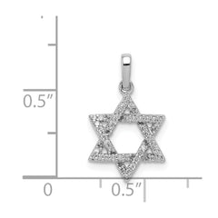 14k White Gold Diamond Star of David Pendant