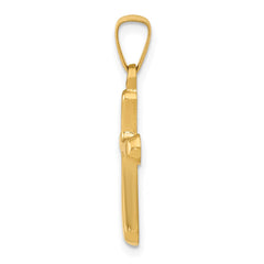 14k Polished Rounded Cross Pendant - 3