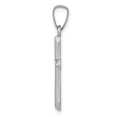 14k White Gold Polished Cross Pendant - 7