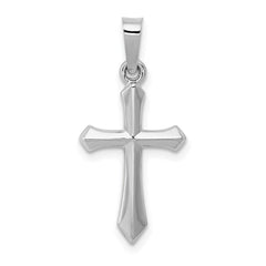 14k White Gold Polished Cross Pendant - 7