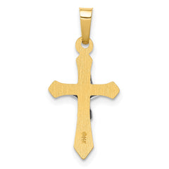 14k Two-tone Polished INRI Crucifix Pendant - 8